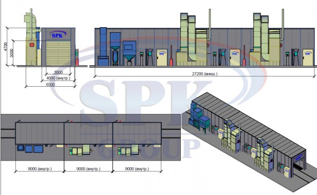 Комплекс подготовки и покраски металлоконструкций  SPK-27.4.4 Комплекс подготовки и покраски металлоконструкций  SPK-27.4.4