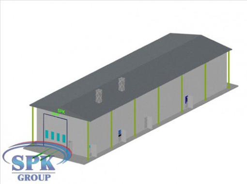Дробеструйная камера, совмещенная с окрасочно-сушильной уличного исполнения SPK-42.5.5