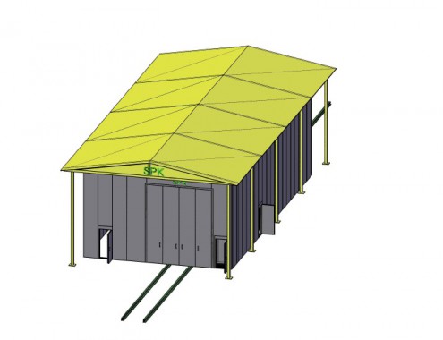 Обитаемая дробеструйная камера в уличном исполнении SPK 24.8.8 Обитаемая дробеструйная камера в уличном исполнении SPK 24.8.8