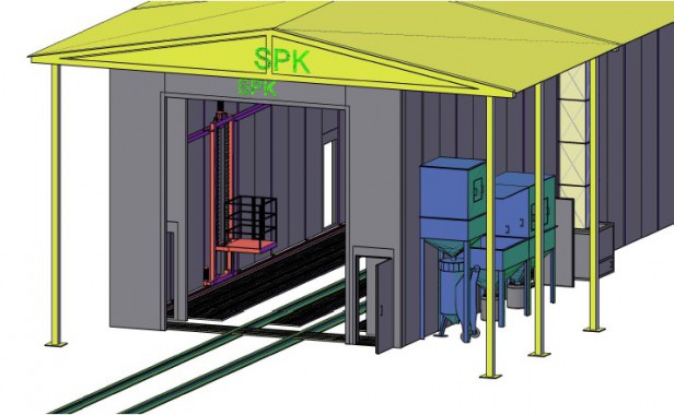Обитаемая дробеструйная камера в уличном исполнении SPK 24.8.8 Обитаемая дробеструйная камера в уличном исполнении SPK 24.8.8