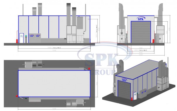 Окрасочно-сушильная камера для спецтехники SPK-15.6.6