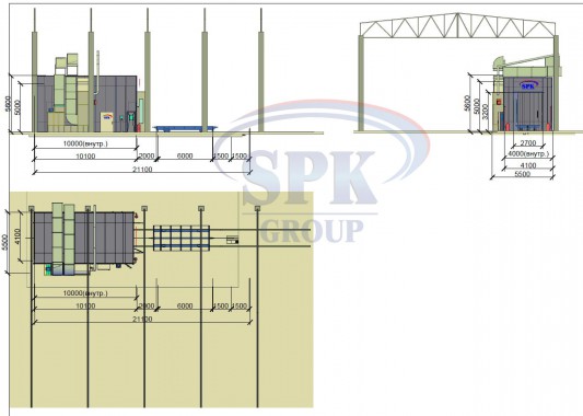 Окрасочно-сушильная камера для металлических каркасов электрических шкафов SPK-10.4.5 Окрасочно-сушильная камера для металлических каркасов электрических шкафов SPK-10.4.5