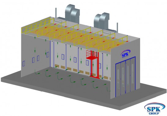 Окрасочно-сушильная камера для металлоконструкций SPK-14.4.4 Окрасочно-сушильная камера для металлоконструкций SPK-14.4.4