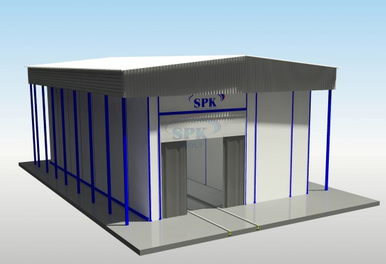 Дробеструйная камера уличного исполнения тупикового типа SPK-14.5.4 Дробеструйная камера уличного исполнения тупикового типа SPK-14.5.4