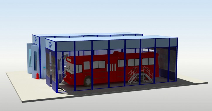 Комплекс для подготовки и окраски автобусов и троллейбусов SPK-16.5.5