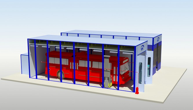 Комплекс для подготовки и окраски автобусов и троллейбусов SPK-16.5.5