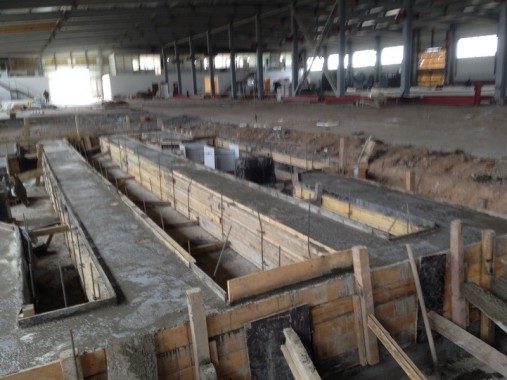 Окрасочно-сушильная камера для окраски металлоконструкций и ферм SPK 15.4.6. Италия. Строительство фундамента для камеры окраски. г. Астана (Казахстан)