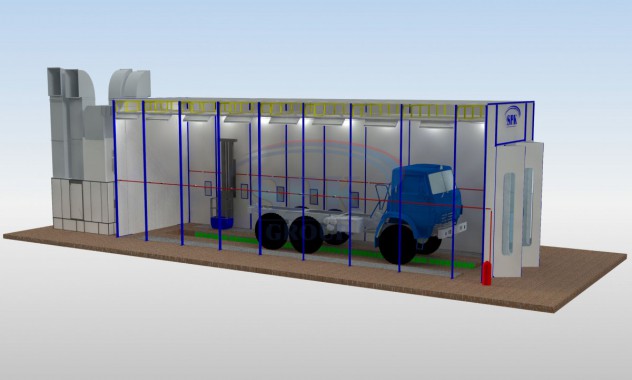 Покрасочно-сушильная камера для грузовиков SPK-17.5.6 Покрасочно-сушильная камера для грузовиков SPK-17.5.6