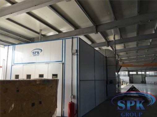 Строительство каркаса окрасочно-сушильной камеры для окраски металлоконструкций и ферм SPK 15.4.6, г. Астана (Казахстан)