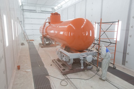 Покрасочно-сушильная камера для локомотивов для Музея РЖД г. Екатеринбург