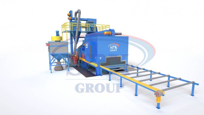 Дробемётная установка проходного типа с рольгангом для очистки металлопроката SPK D 20.6.11-R Дробемётная установка проходного типа с рольгангом для очистки металлопроката SPK D 20.6.11-R