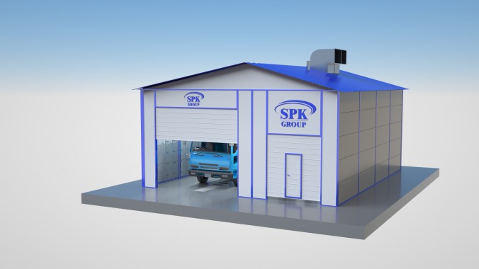 Камера проверки герметичности кабин и фургонов методом дождевания SPK ? R 12.6.5 уличного исполнения Камера проверки герметичности кабин и фургонов методом дождевания SPK ? R 12.6.5 уличного исполнения