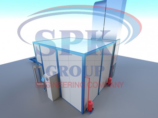 Окрасочно-сушильная камера проходного типа SPK-4.5х4.5х3   Окрасочно-сушильная камера проходного типа SPK-4.5х4.5х3