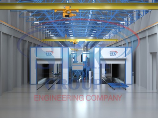 Комплекс подготовки и окраски поверхности SPK. Телескопическая камера сушки SPK-36.6.5. Комплекс подготовки и окраски поверхности SPK. Телескопическая камера сушки SPK-36.6.5.