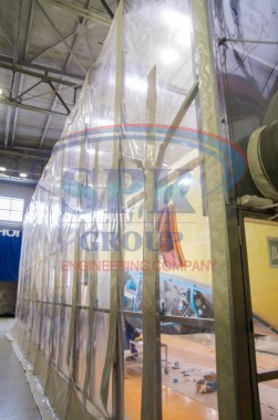 Телескопическая окрасочная камера для авиации SPK-13.6.6