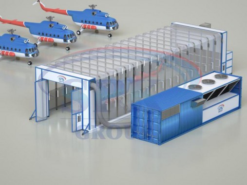 Телескопическая покрасочная камера для вертолетов SPK - 25.8.6