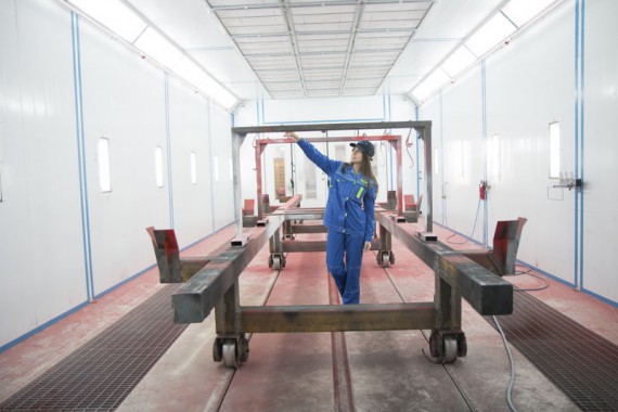 Покраска в окрасочно-сушильной камере для окраски металлоконструкций и ферм SPK 15.4.6, г. Астана (Казахстан) 