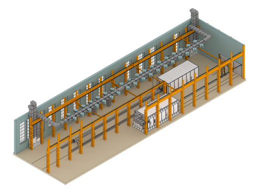 Зона открытой окраски SPK-Z 76.6.9 в составе Комплекса подготовки поверхности, окраски и сушки SPK
