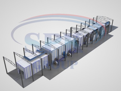 Комплекс подготовки окраски и сушки поверхности для железнодорожного транспорта Комплекс подготовки окраски и сушки поверхности для железнодорожного транспорта