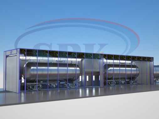 Комплекс подготовки окраски и сушки поверхности для железнодорожного транспорта Комплекс подготовки окраски и сушки поверхности для железнодорожного транспорта