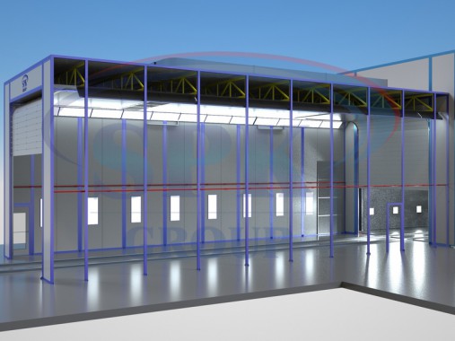 Комплекс подготовки окраски и сушки поверхности для железнодорожного транспорта Комплекс подготовки окраски и сушки поверхности для железнодорожного транспорта