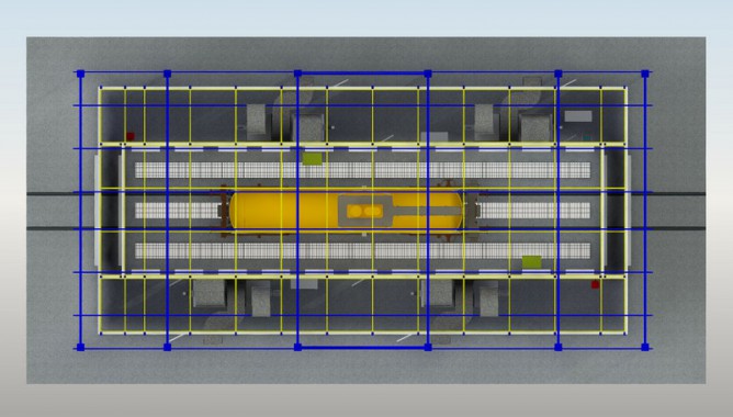 Окрасочно-сушильная камера проходного типа уличного исполнения SPK-18.11.8.  Окрасочно-сушильная камера проходного типа уличного исполнения SPK-18.11.8.