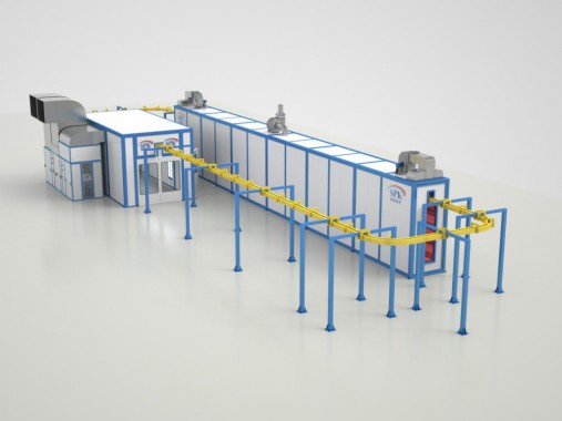 Линия для окраски и сушки деталей вертолётов