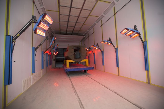 Комплекс подготовки и покраски поверхности для военной техники. Камера инфракрасной сушки SPK-15.6.6