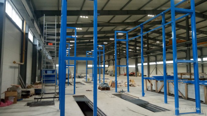 Комплекс подготовки и покраски для деталей с подвесной транспортной системой SPK Комплекс подготовки и покраски для деталей с подвесной транспортной системой SPK