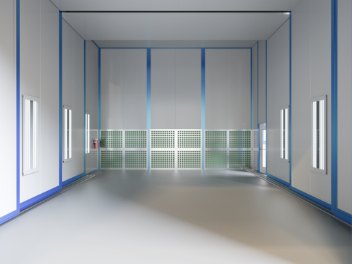 Окрасочная телескопическая камера для локомотивов ремонтного производства SPK – 6.5.4 Окрасочная телескопическая камера для локомотивов ремонтного производства SPK – 6.5.4