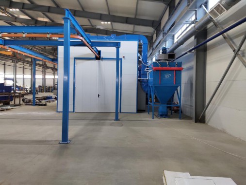 Комплекс подготовки и покраски для деталей с подвесной транспортной системой SPK Комплекс подготовки и покраски для деталей с подвесной транспортной системой SPK