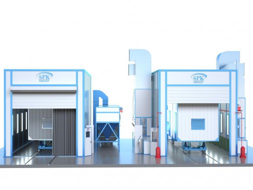 Комплекс подготовки, покраски и сушки для блок-контейнеров SPK-12.5.5 Комплекс подготовки, покраски и сушки для блок-контейнеров SPK-12.5.5