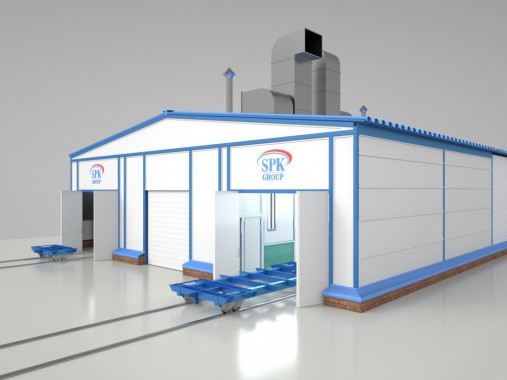 Уличный комплекс подготовки, покраски и сушки SPK для металлоконструкций  Уличный комплекс подготовки, покраски и сушки SPK для металлоконструкций