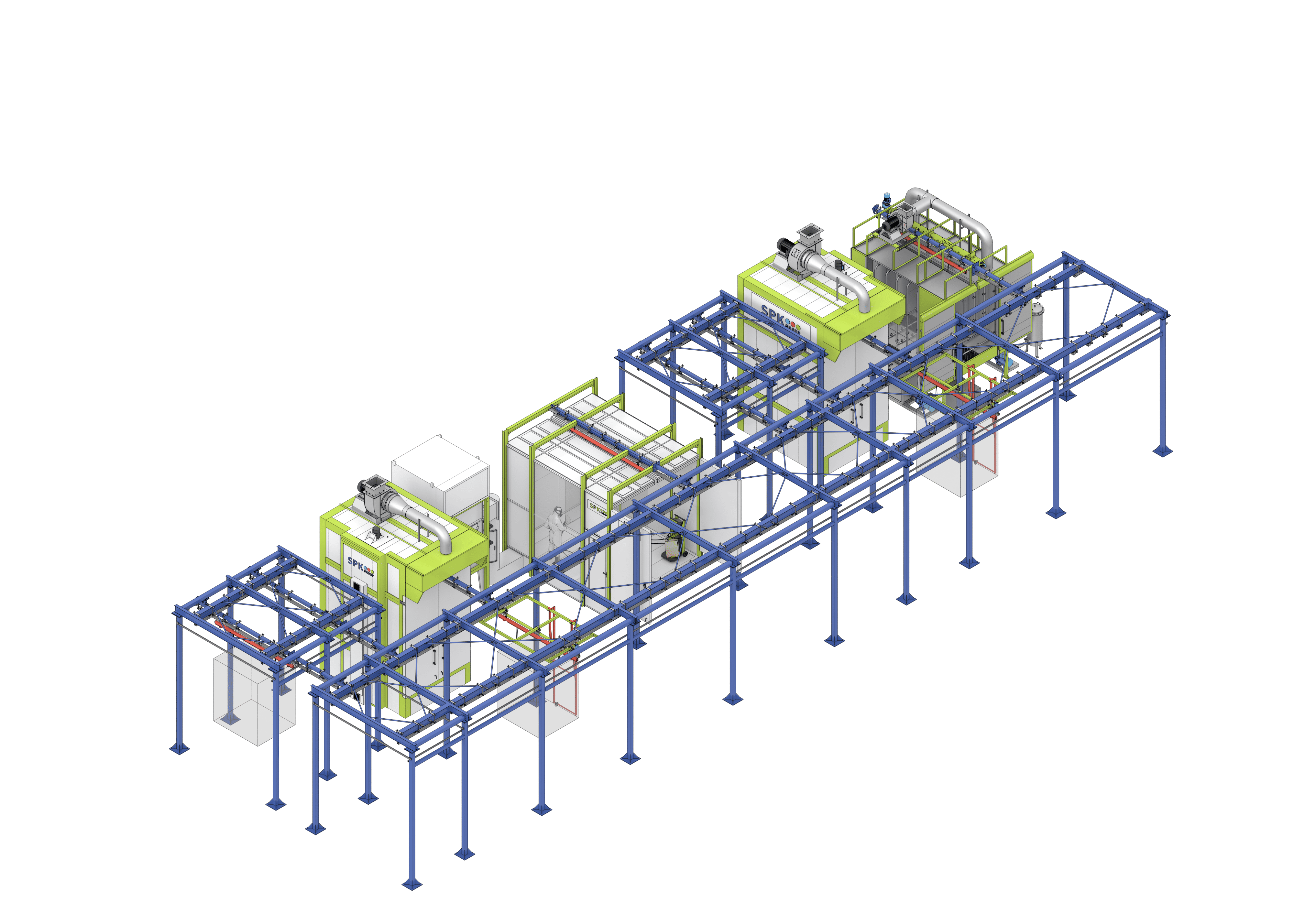 автоматическая покрасочная линия порошковой окраски